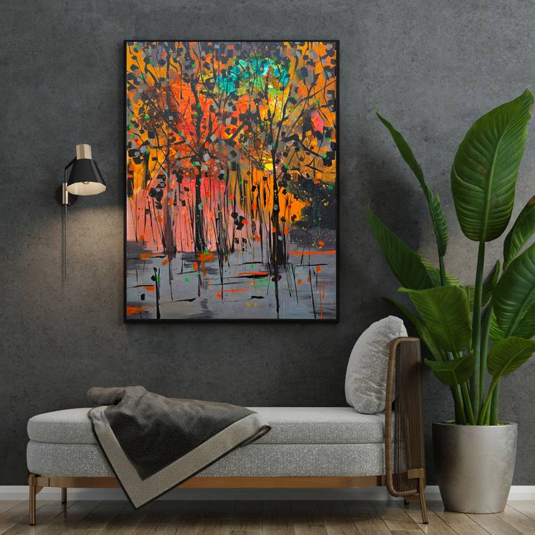 Original Abstract Landscape Painting by Irfan Mirza