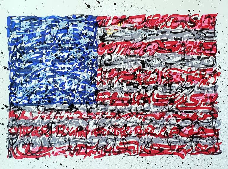 Original Abstract Calligraphy Paintings by Irfan Mirza