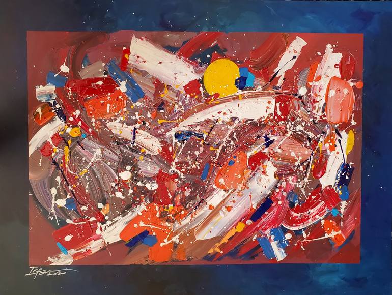 Original Abstract Expressionism Abstract Painting by Irfan Mirza