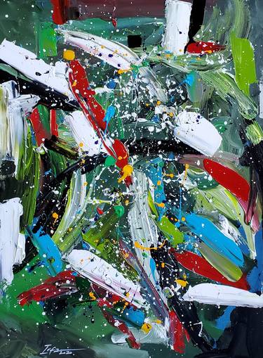 Abstract expression colors of Christmas inspired by jackson pollock thumb