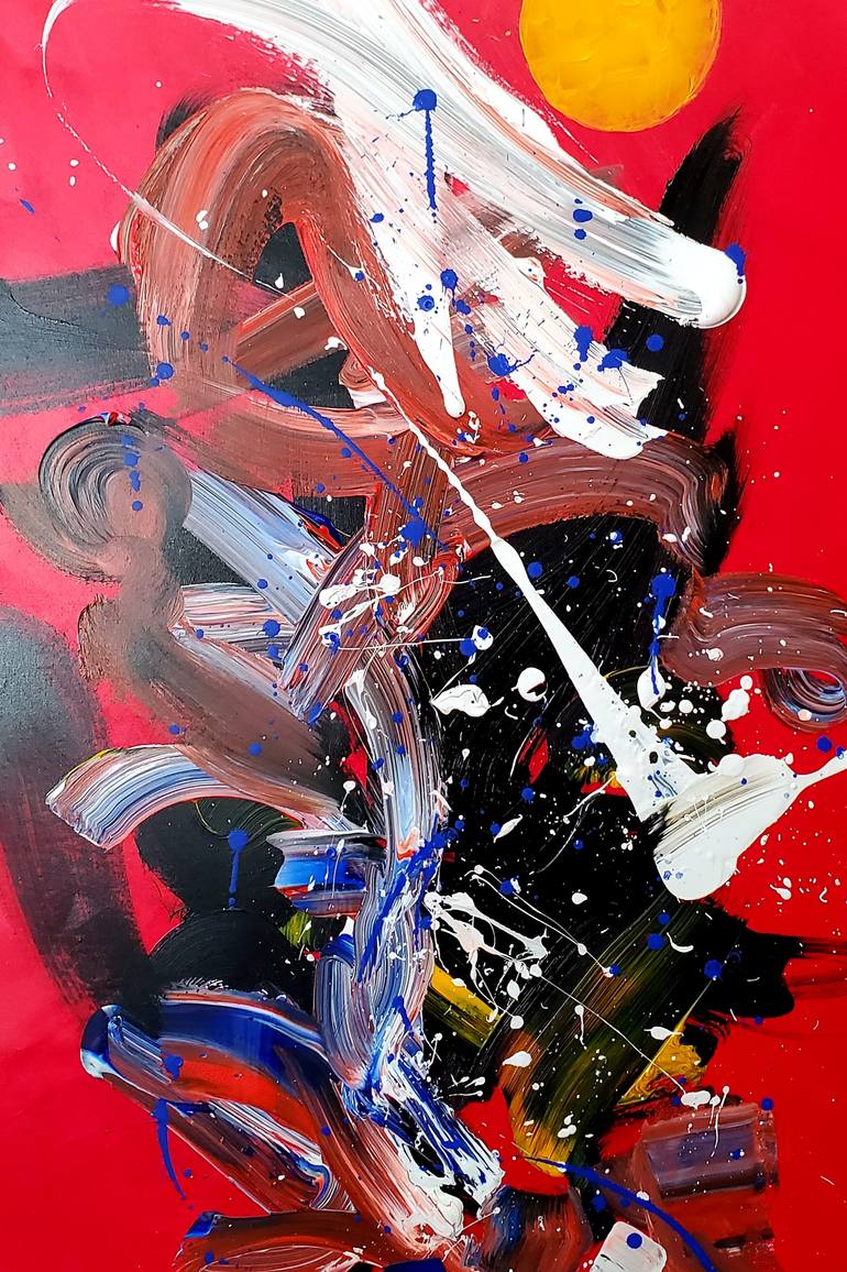 Original Abstract Expressionism Abstract Painting by Irfan Mirza