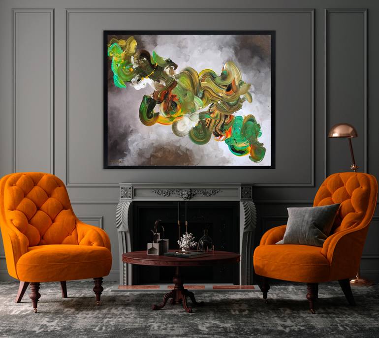 Original Abstract Expressionism Abstract Painting by Irfan Mirza