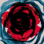 Abstract Flowers - Rose Blue Red Paint by Agnieszka Maria Zieba
