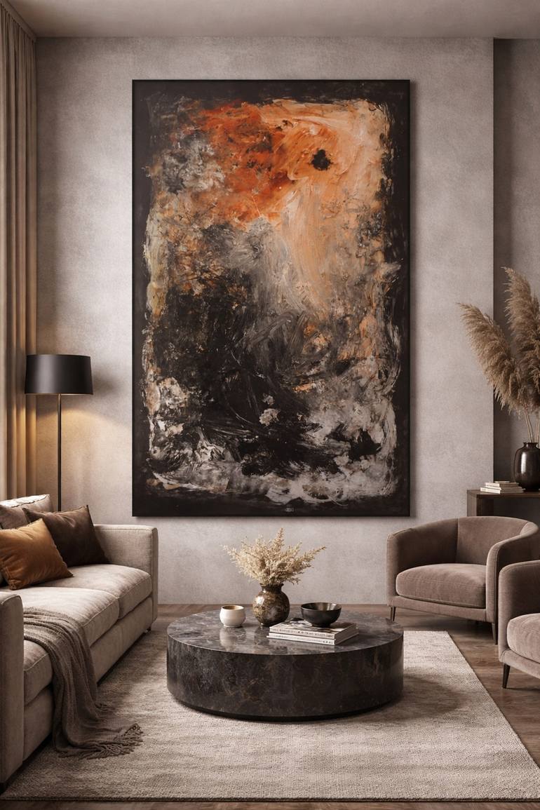 Original Abstract Expressionism Abstract Painting by Carlos Villena