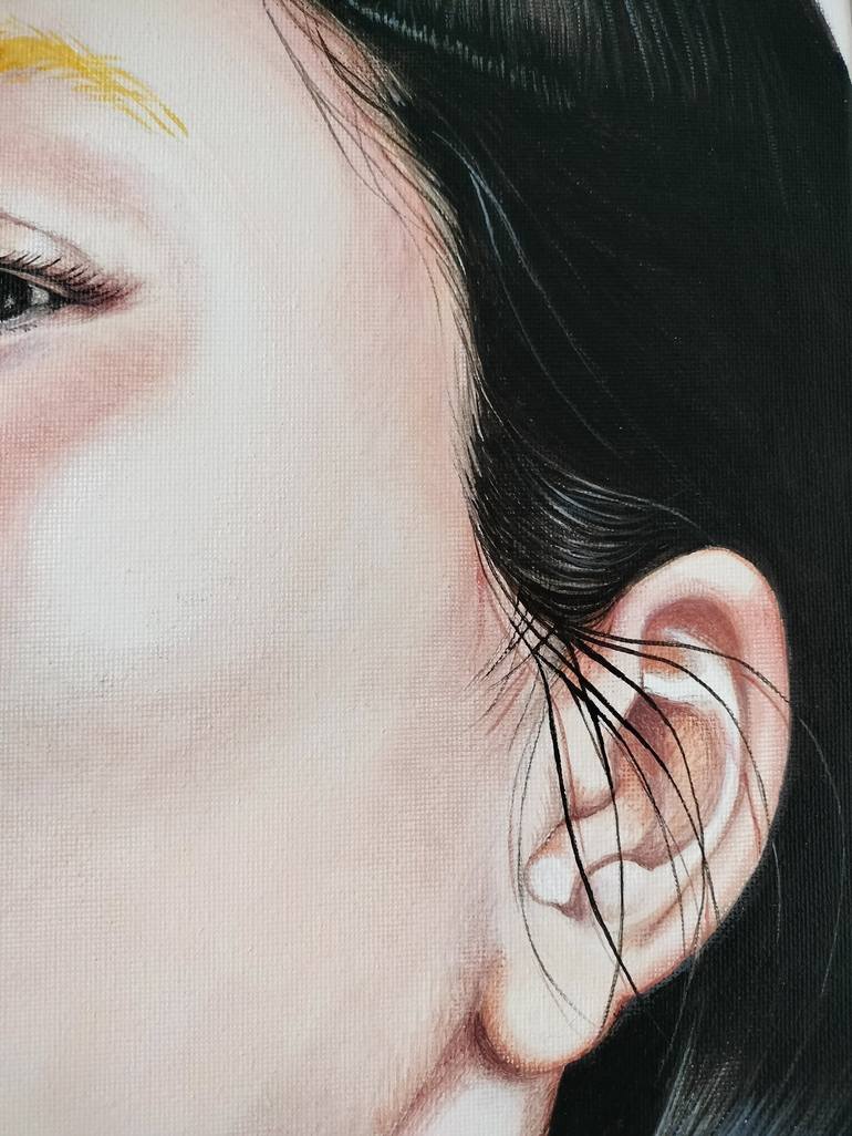 Original Photorealism Portrait Painting by Cristina Cañamero