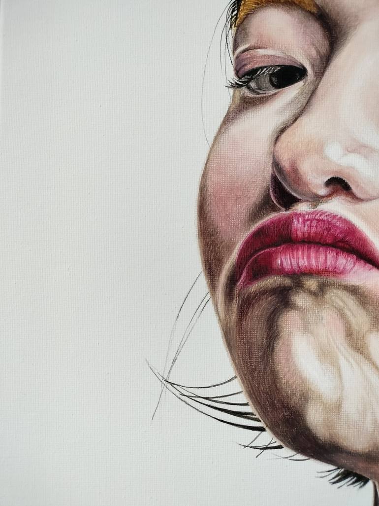 Original Photorealism Portrait Painting by Cristina Cañamero