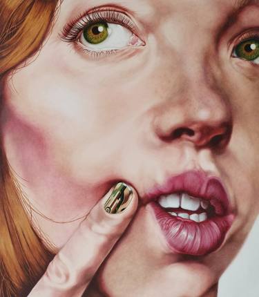 Original Photorealism People Painting by Cristina Cañamero