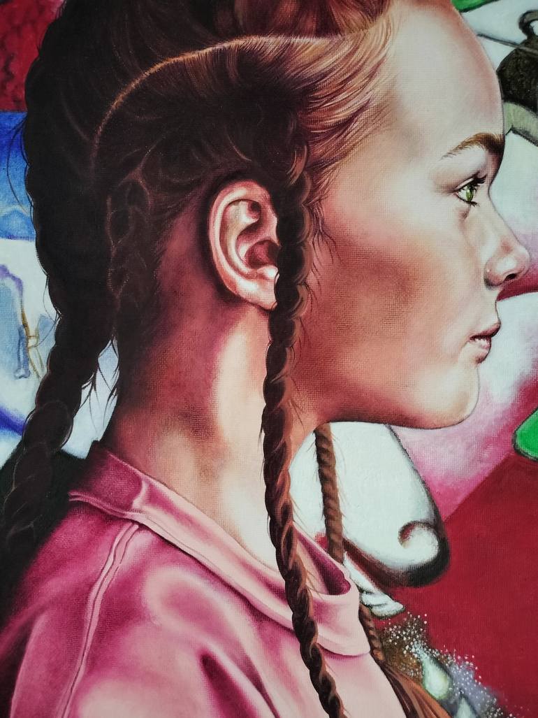 Original Figurative Children Painting by Cristina Cañamero