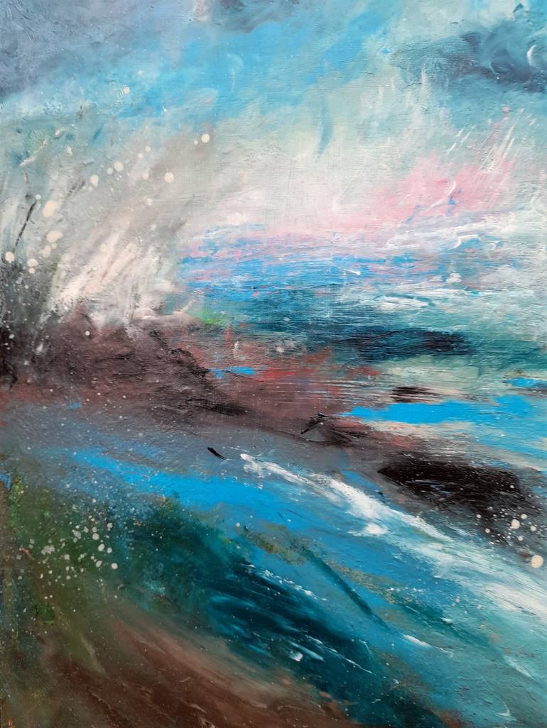 Original Abstract Expressionism Seascape Painting by Elena Ivanova