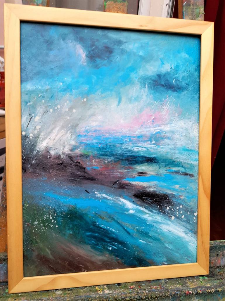 Original Abstract Expressionism Seascape Painting by Elena Ivanova