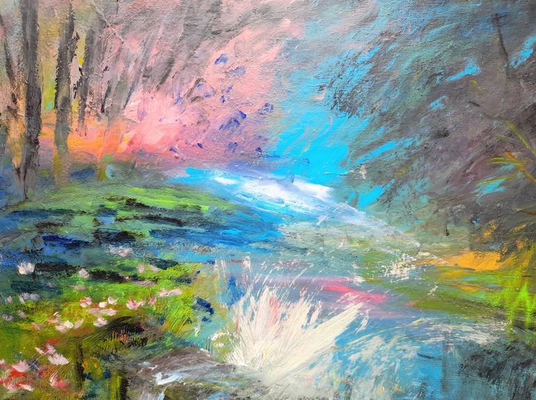 Original Abstract Expressionism Landscape Painting by Elena Ivanova