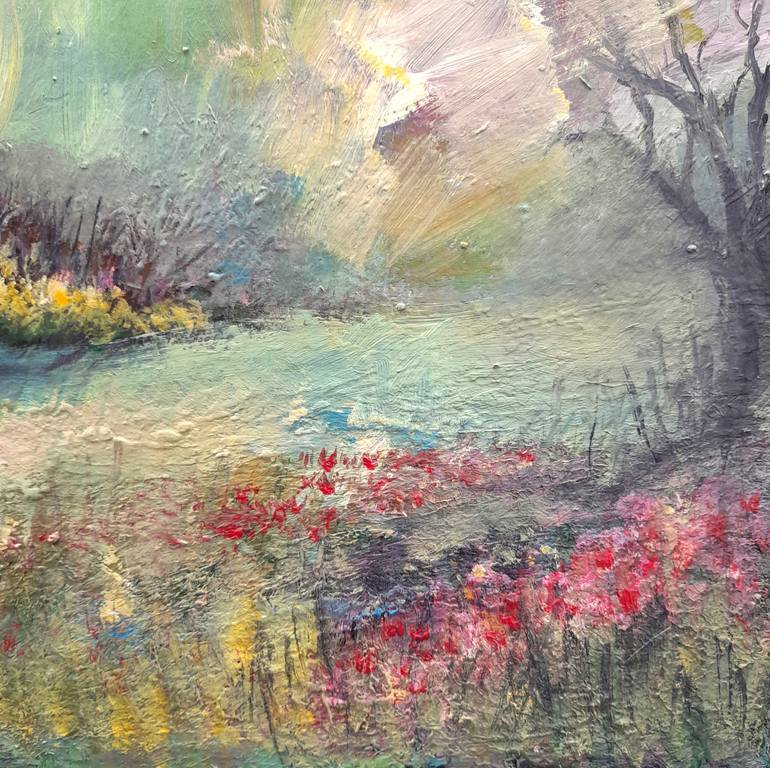 Original Art Deco Landscape Painting by Elena Ivanova