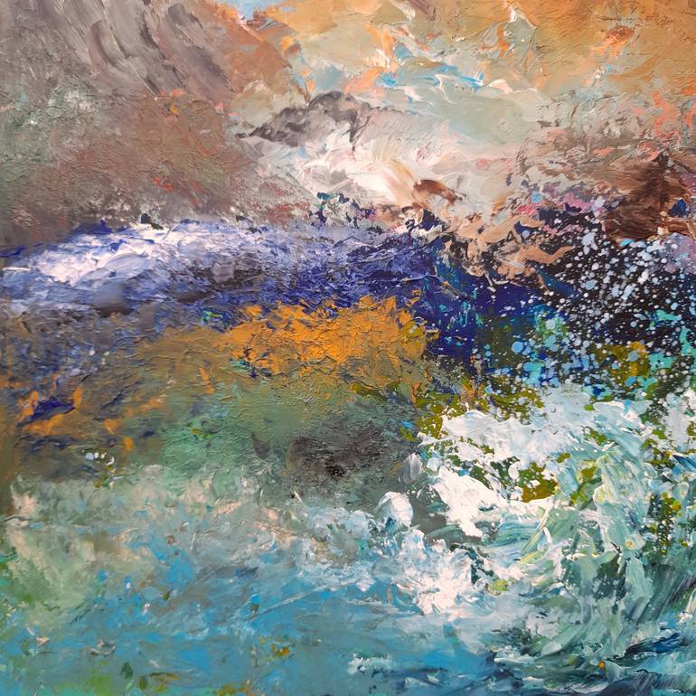 Original Abstract Expressionism Seascape Painting by Elena Ivanova