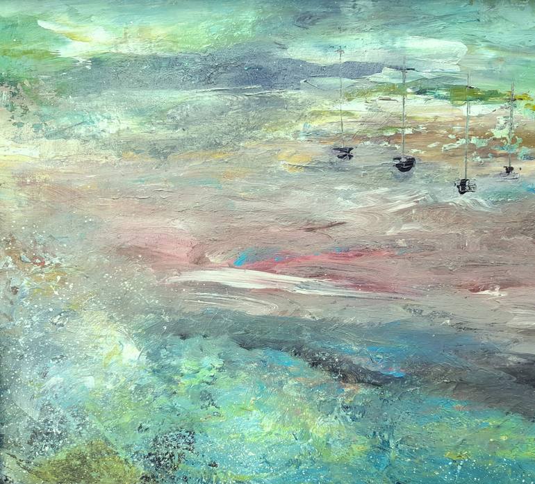 Original Abstract Expressionism Seascape Painting by Elena Ivanova