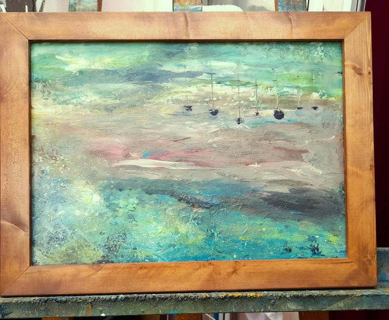 Original Abstract Expressionism Seascape Painting by Elena Ivanova