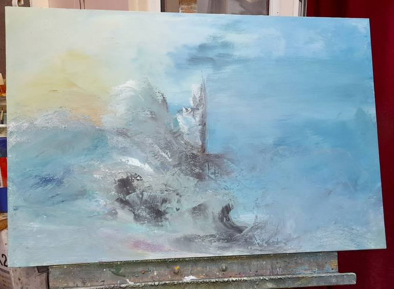 Original Art Deco Seascape Painting by Elena Ivanova