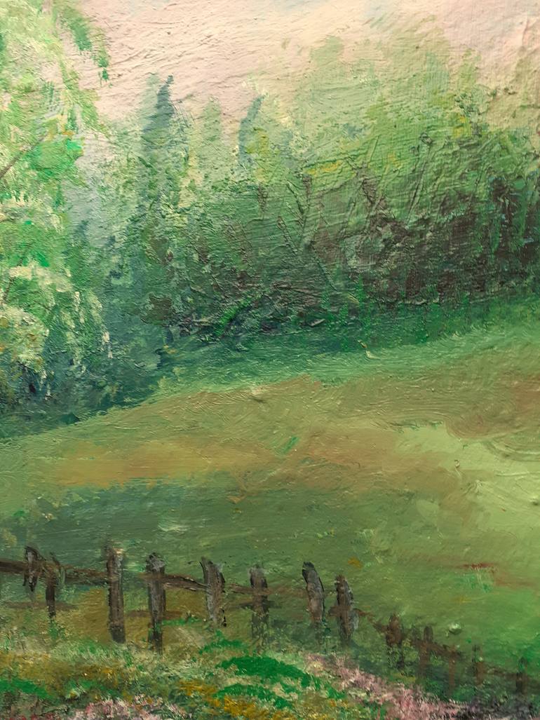 Original Art Deco Landscape Painting by Elena Ivanova