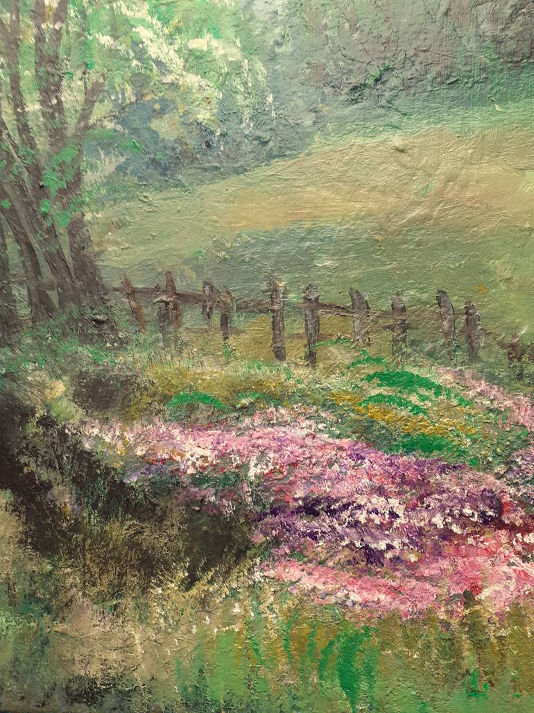 Original Art Deco Landscape Painting by Elena Ivanova