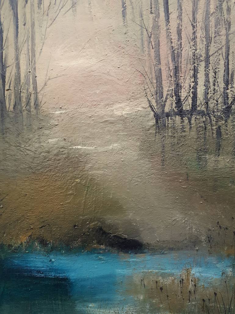 Original Art Deco Landscape Painting by Elena Ivanova