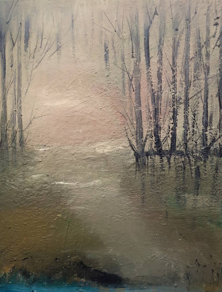 Original Art Deco Landscape Painting by Elena Ivanova