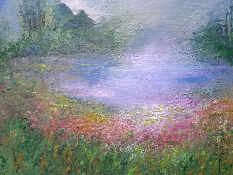 Original Art Deco Landscape Painting by Elena Ivanova