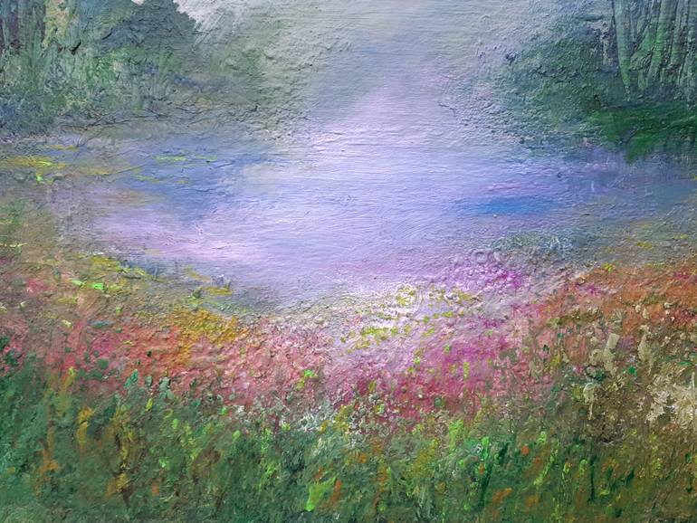 Original Art Deco Landscape Painting by Elena Ivanova