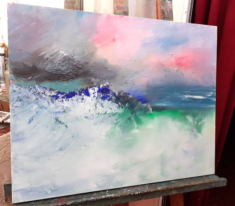 Original Abstract Expressionism Seascape Painting by Elena Ivanova
