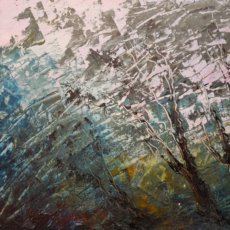 Original Art Deco Landscape Painting by Elena Ivanova