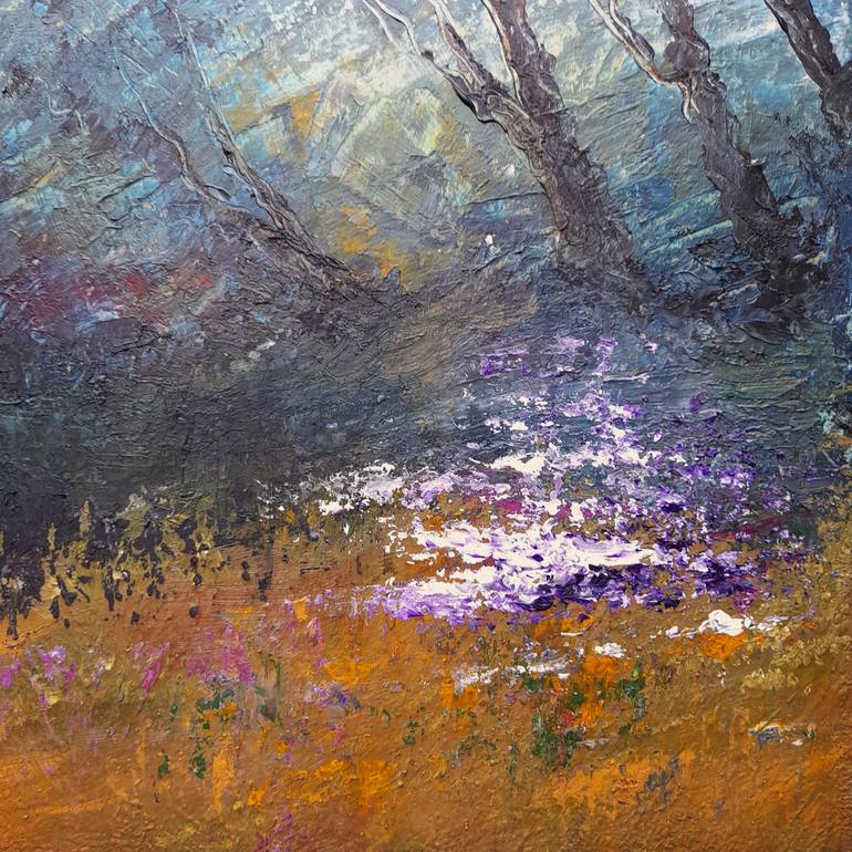 Original Art Deco Landscape Painting by Elena Ivanova