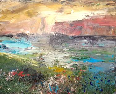 Original Abstract Expressionism Landscape Painting by Elena Ivanova