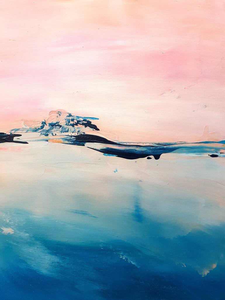 Original Art Deco Seascape Painting by Elena Ivanova