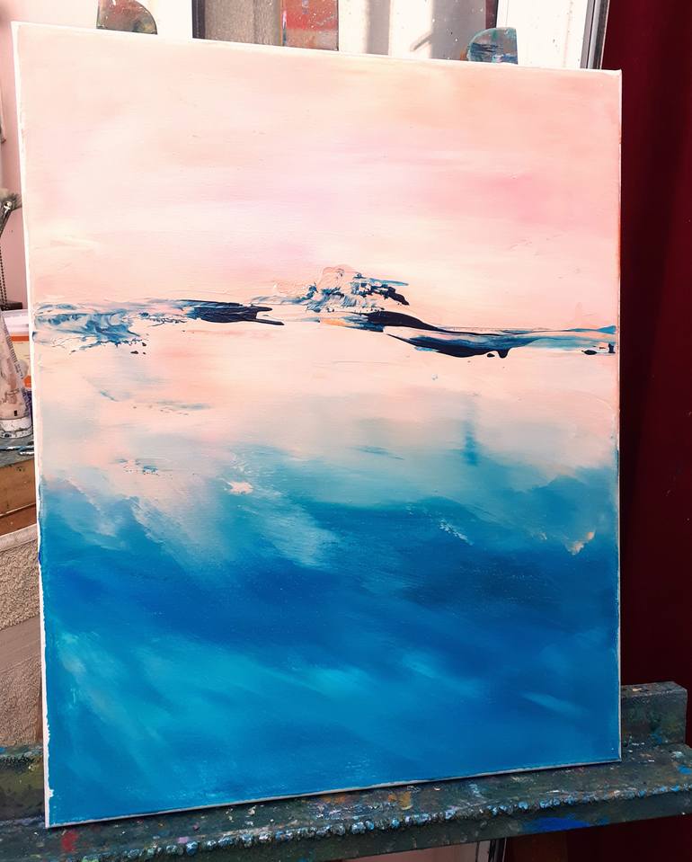 Original Art Deco Seascape Painting by Elena Ivanova