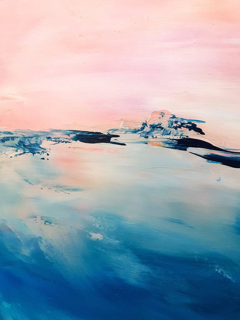 Original Art Deco Seascape Painting by Elena Ivanova