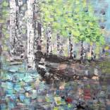 Birches by the lake by Elena Ivanova