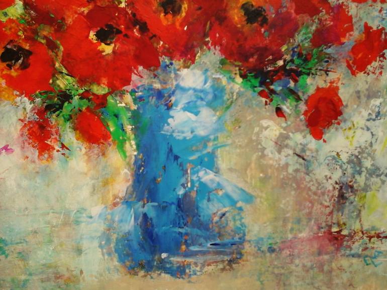 Original Abstract Expressionism Floral Painting by Elena Ivanova