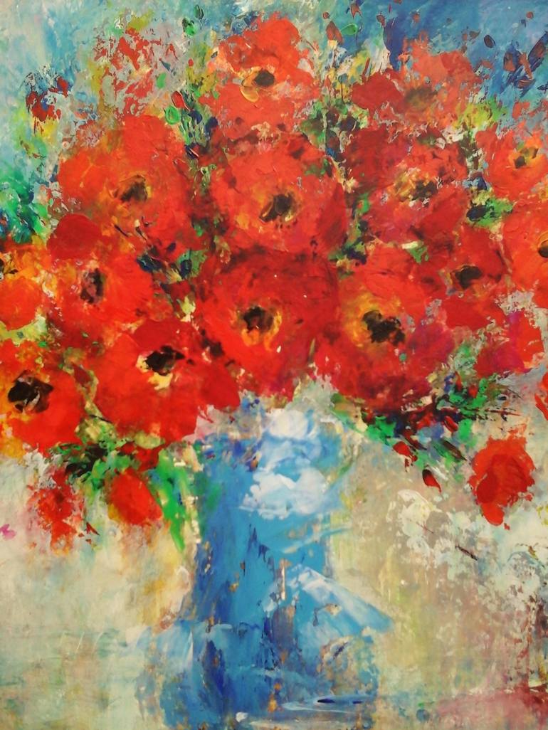 Original Abstract Expressionism Floral Painting by Elena Ivanova