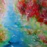 Series of English countryside.
Spring time, Cherry trees having colourful blossom by the stream....
original,contemporary art, acrylic, canvas, white canvas edges, gloss varnish - 2 coats, painted with brush & palette knife , unframed, 50.0 cm x 60.0 cm x 1.5 cm
