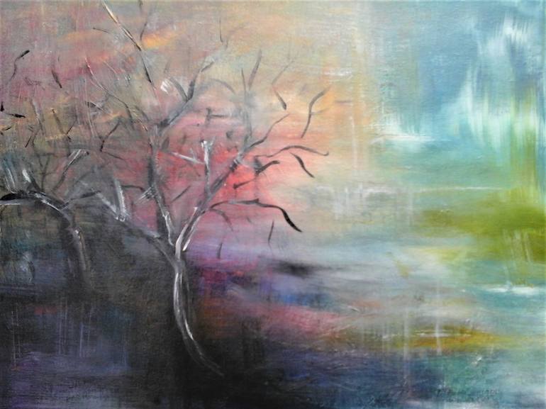 Original Abstract Expressionism Tree Painting by Elena Ivanova