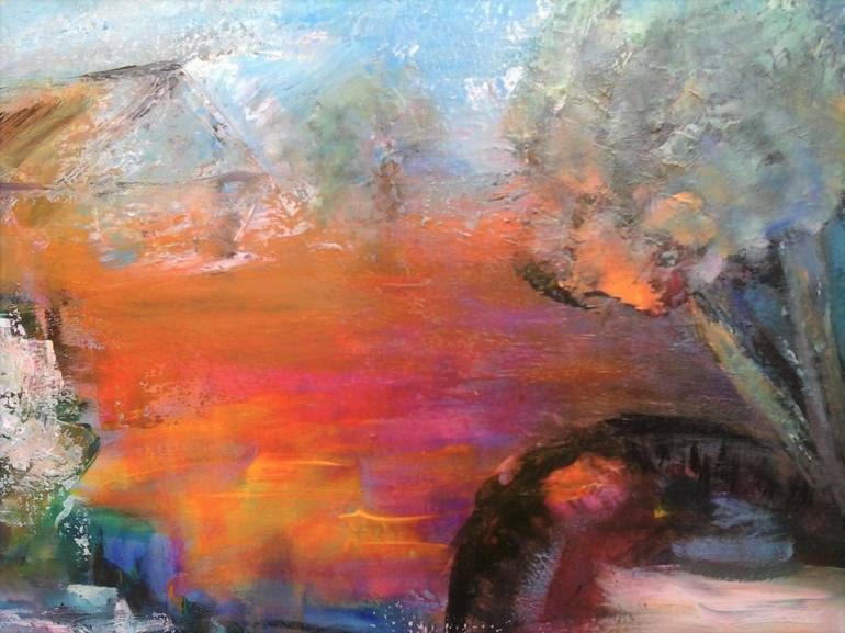 Original Abstract Expressionism Landscape Painting by Elena Ivanova