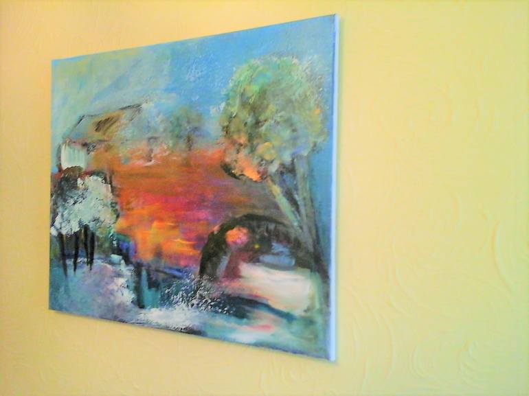 Original Abstract Expressionism Landscape Painting by Elena Ivanova