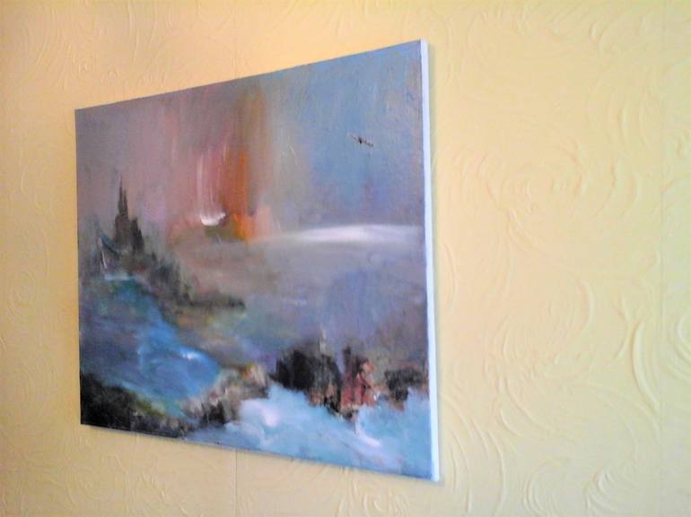 Original Abstract Expressionism Boat Painting by Elena Ivanova