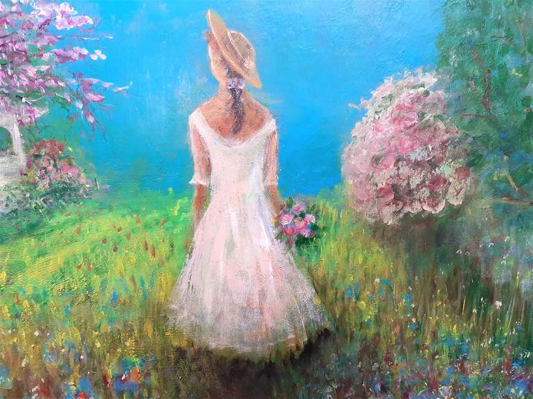 Original Figurative Garden Painting by Elena Ivanova