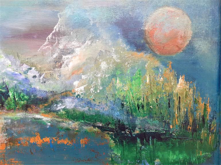 Original Abstract Expressionism Landscape Painting by Elena Ivanova