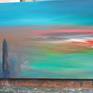 Tropical sunrise by the Sea....
original painting, acrylic on canvas, painted with brush,have white canvas edges ,unframed, size is 30.0 cm x 80.0 cm x 3.5 cm