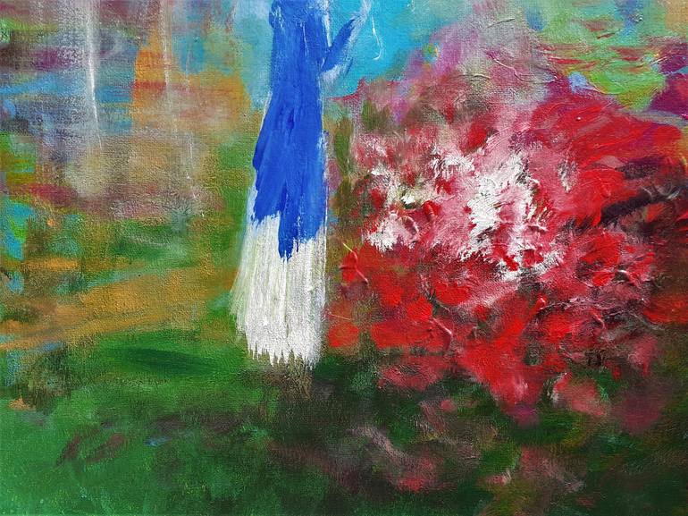 Original Abstract Expressionism Garden Painting by Elena Ivanova