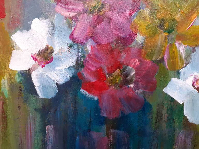 Original Abstract Expressionism Floral Painting by Elena Ivanova