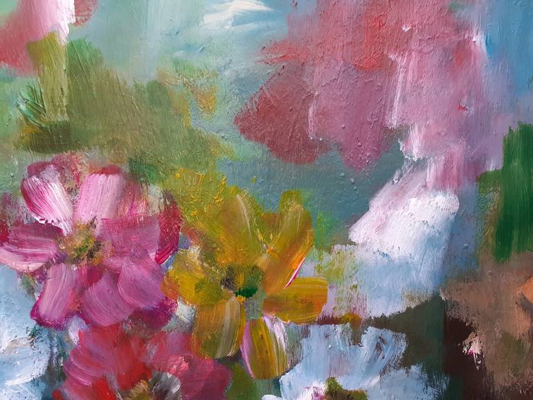 Original Abstract Expressionism Floral Painting by Elena Ivanova