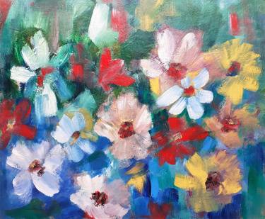 Original Abstract Expressionism Floral Paintings by Elena Ivanova