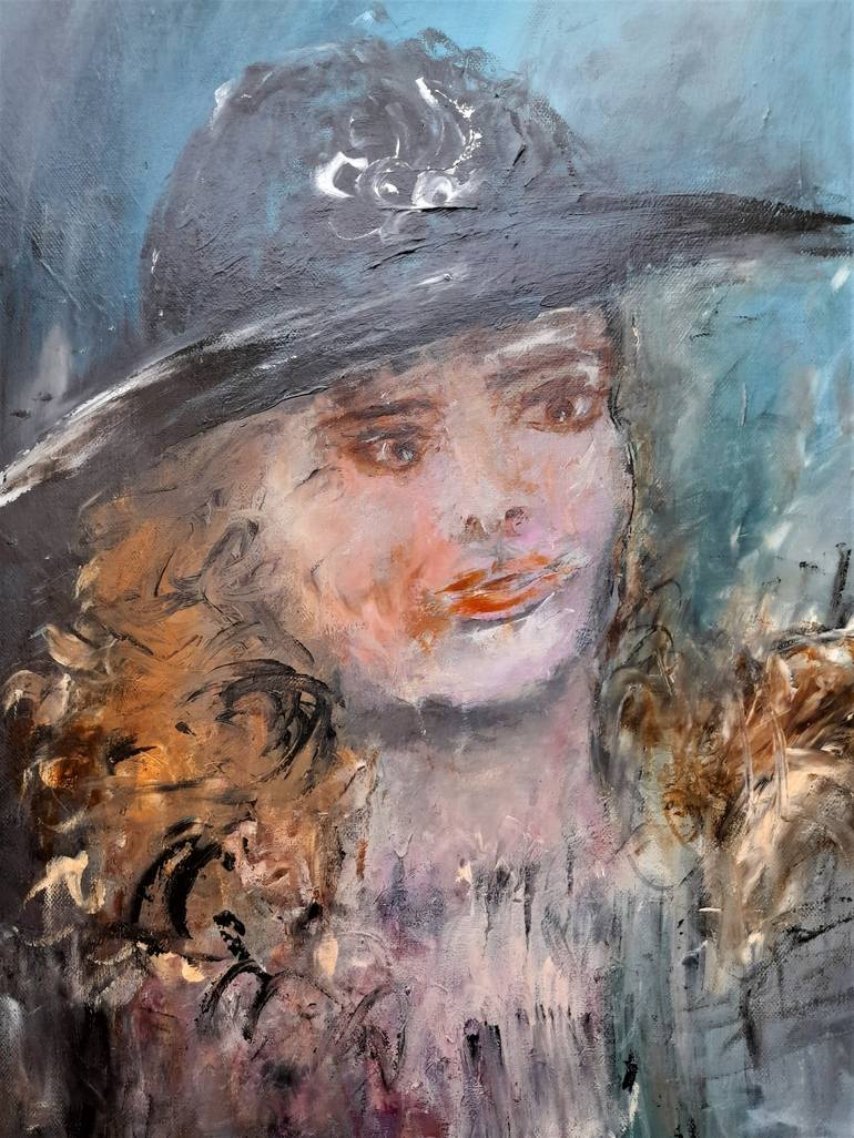 Original Abstract Expressionism Portrait Painting by Elena Ivanova