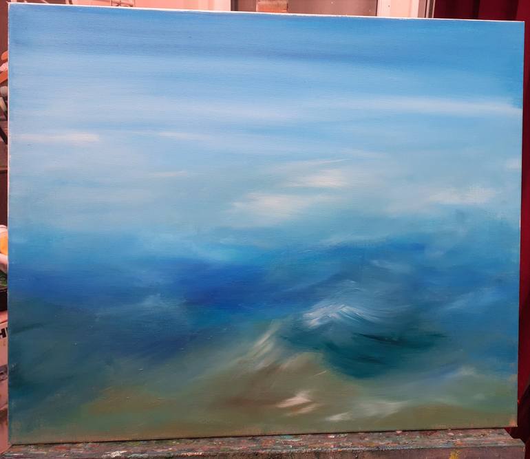 Original Art Deco Seascape Painting by Elena Ivanova